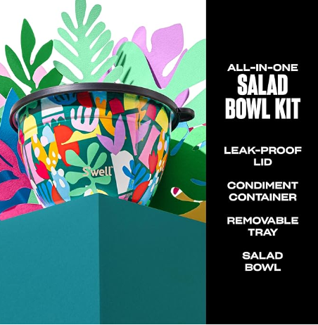 S'well Stainless Steel Salad Bowl Kit 64oz