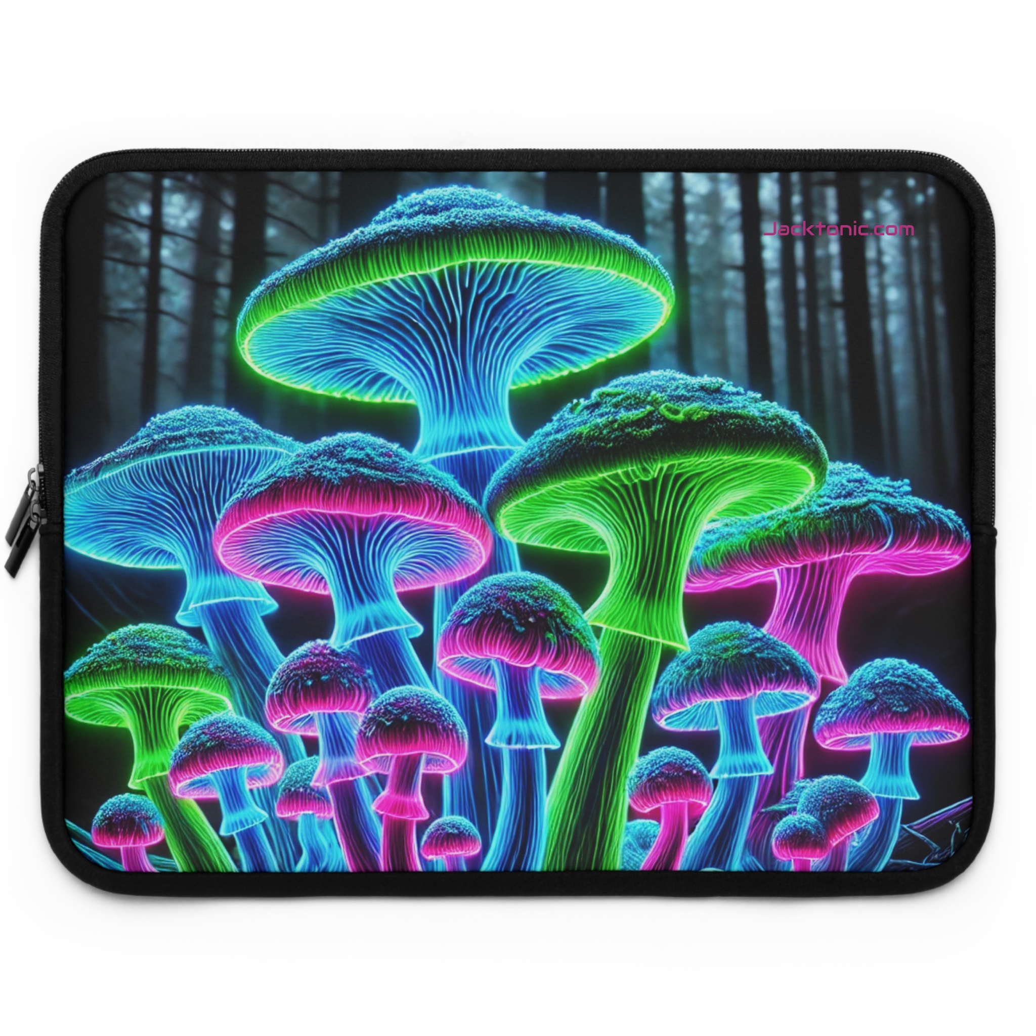 Neon Mushroom Glow Laptop Sleeve